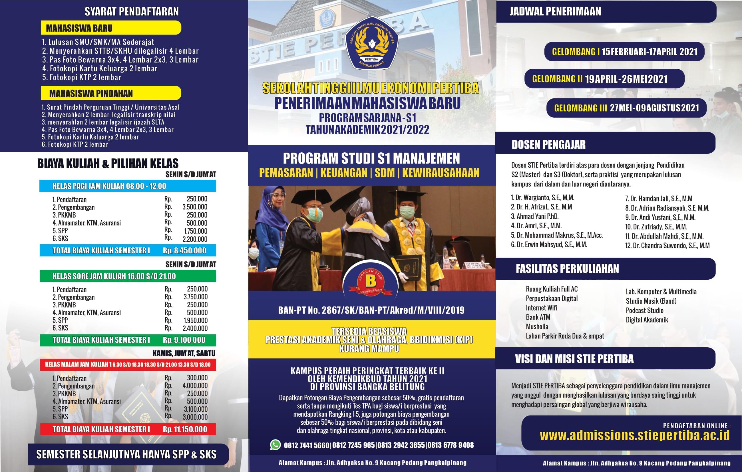 Brosur Penerimaan Mahasiswa Baru (PMB) S1 Manajemen 2021
