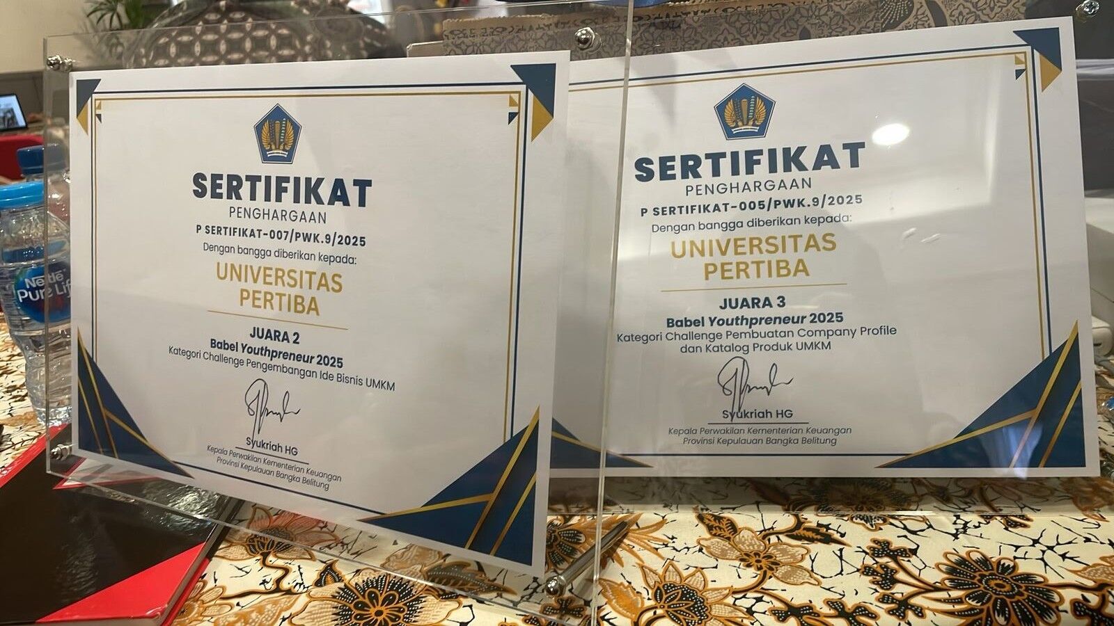Mahasiswa Prodi Manajemen FEB Universitas Pertiba Raih Penghargaan Babel Youthpreneur 2025