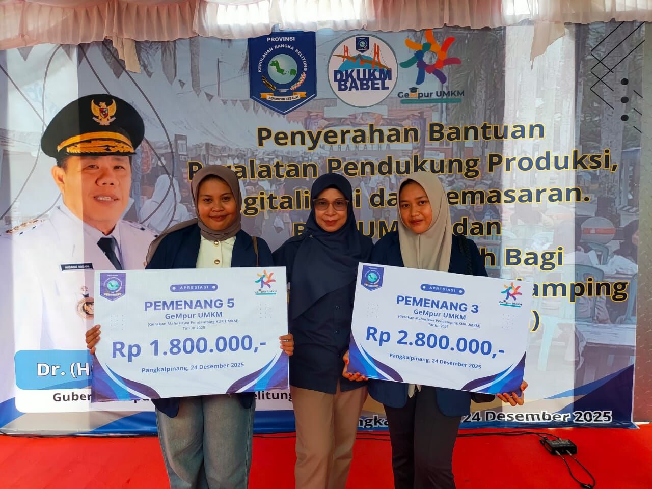 Mahasiswa Prodi Manajemen FEB Universitas Pertiba Raih Penghargaan pada Program GeMpur UMKM Babel 2025