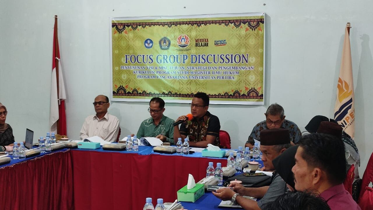 Program studi Magister Ilmu Hukum Universitas Pertiba Gelar FGD untuk Visi & Misi, Tujuan, Strategi dan Pengembangan Kurikulum.