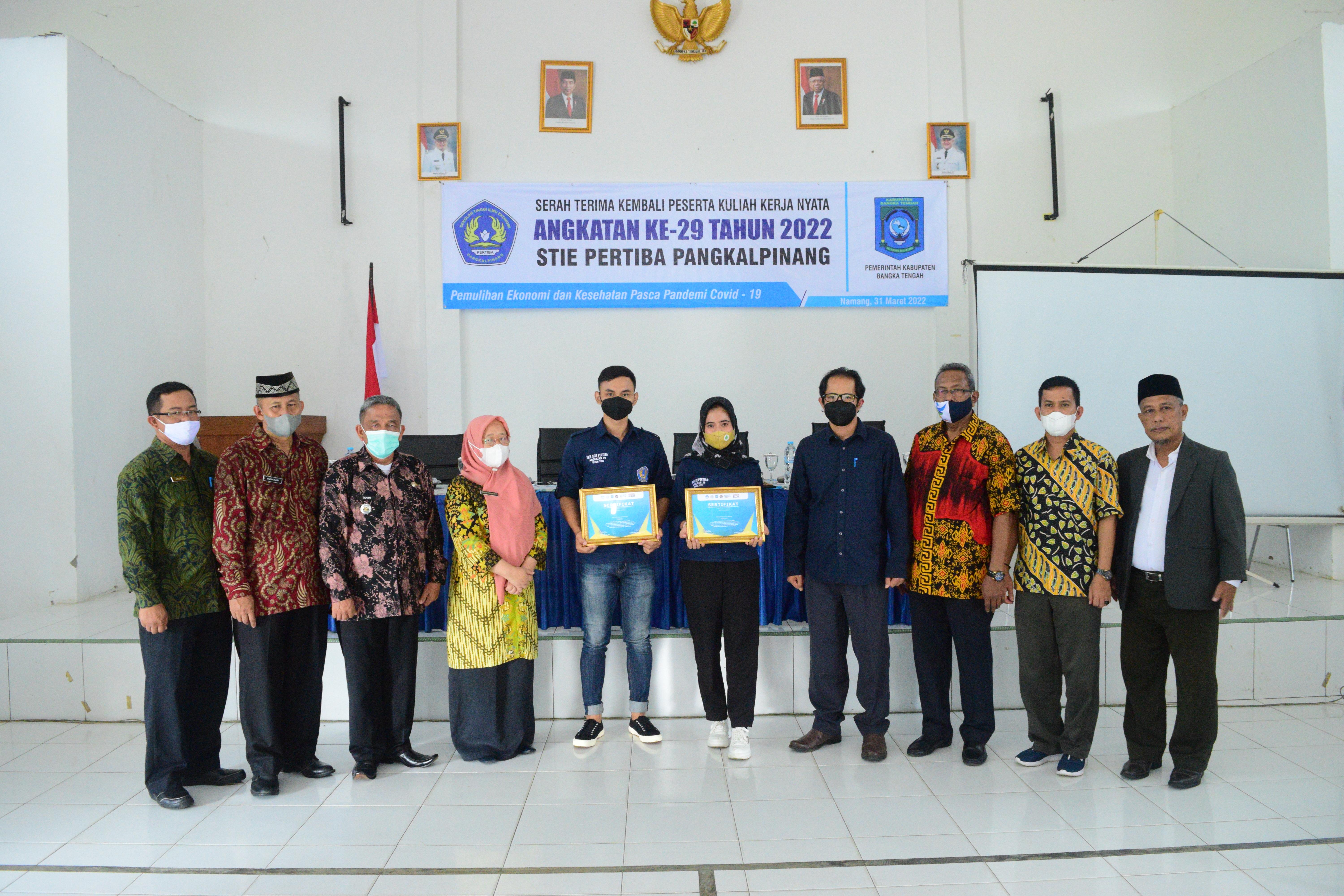 STIE Pertiba Lakukan Serah Terima Kembali Mahasiswa KKN Angkatan Ke-29 Tahun 2022